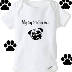 My big brother is a pug onesie®, Dog baby onesie®, Baby shower gift